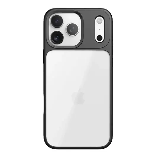 Rock Guard Lens Protection Series telefono dėklas iPhone 17 Pro Max skaidrus juodas