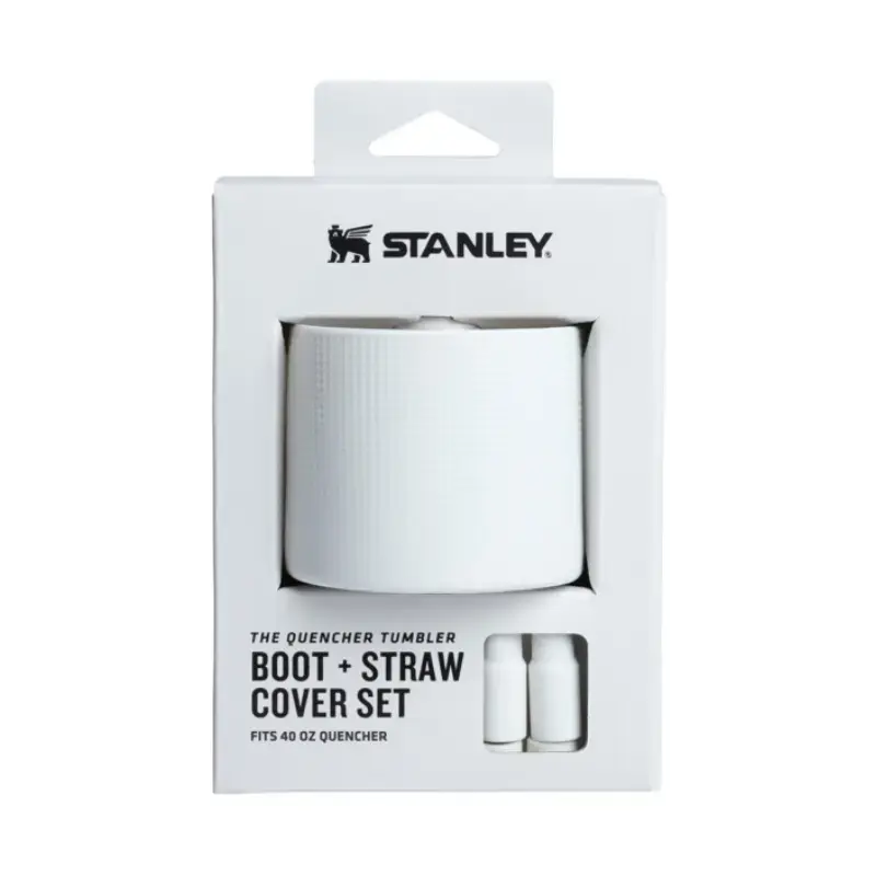 Aizsargpārvalka un salmiņu vāciņu 2 gab. komplekts termokrūzēm 1,18L The Quencher Boot + Straw Topper balts