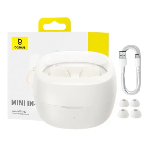 Wireless headphones Baseus Bowie WM02 TWS, Bluetooth 5.0 (white) OS