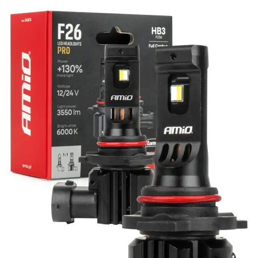 LED Headlights Serie F26 PRO LumiTec LIMITED +130% DUO FULL CANBUS HB3 12V 24V AMIO-04874