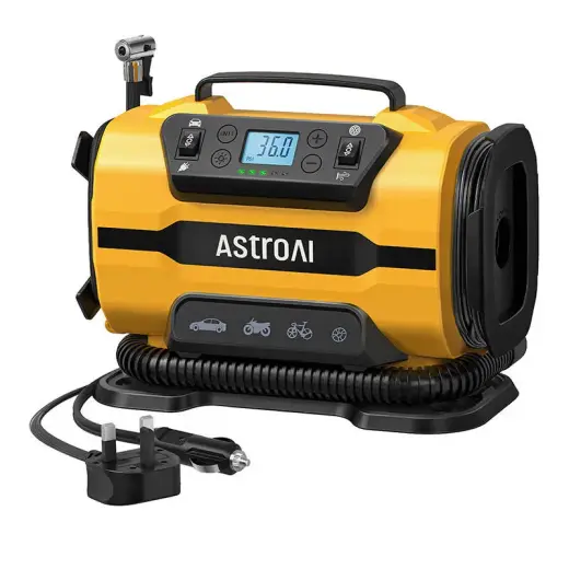 AstroAI ATJ-8366 150 PSI 12V DC|110V AC Portable Wheel Compressor