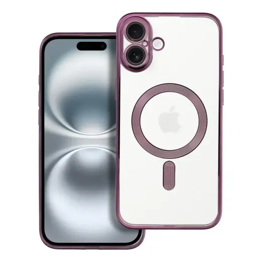 Electro Mag telefono dėklas su MagSafe palaikymu iPhone 16 Plus violetinis