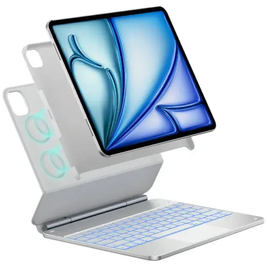 Case Typecase Edge + with keyboard for  iPad Air 13" 2024/2025 silver