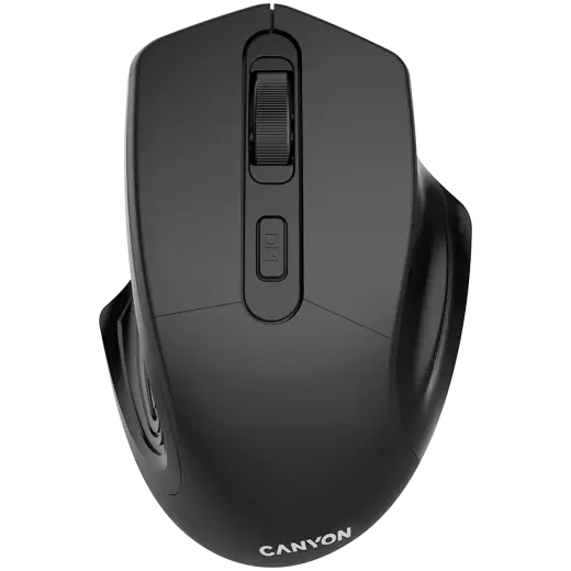 CANYON MW-15, 2.4GHz Wireless Optical Mouse with 4 buttons, DPI 800/1200/1600, Black, 115*77*38mm, 0.064kg