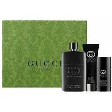 Guilty pour Homme Eau de Parfum Gift Set EDP 90 ml, shower gel 50 ml, and deostick 75 ml.