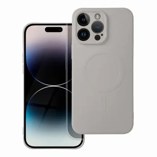 Silicone Mag telefono dėklas su MagSafe palaikymu Samsung Galaxy A27 5G (A276) pilkas