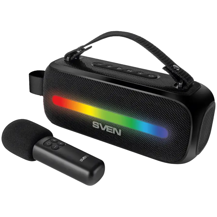 Speaker SVEN PS-255, black (12W, Bluetooth, FM, USB, karaoke mic, 3600mAh)