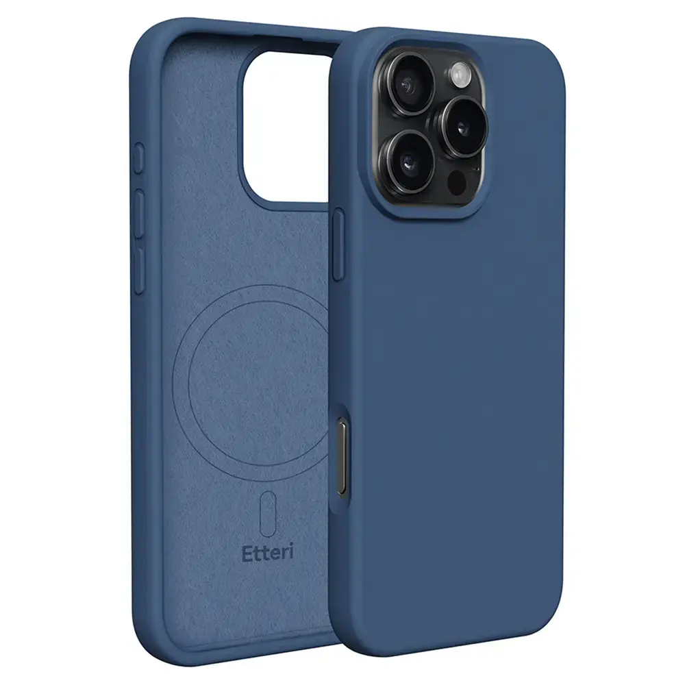 Etteri Silicone maciņš ar MagSafe atbalstu telefonam iPhone 16 Pro zils