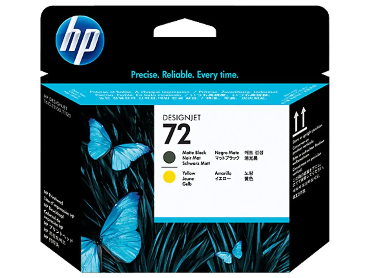 HP 72 Matte Black and Yellow DesignJet Printhead