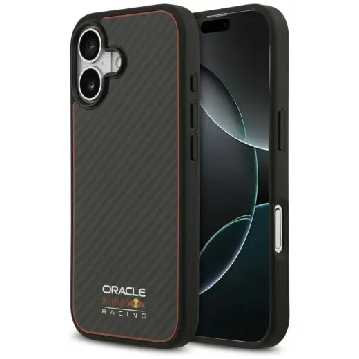 Red Bull Kevlar Logo Matt phone case with MagSafe support for iPhone 17 black
