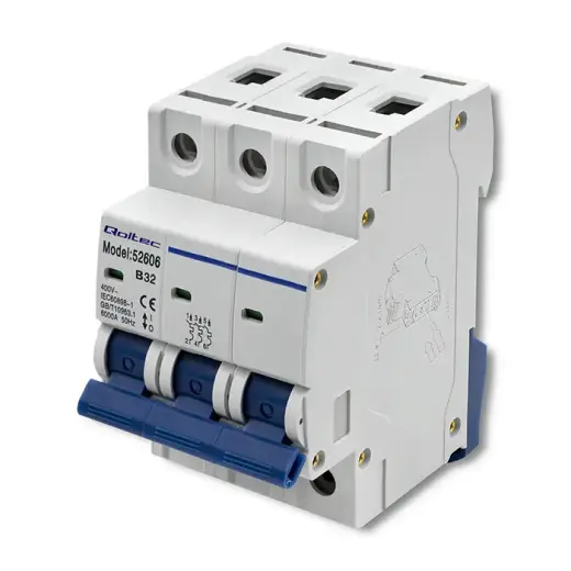 Qoltec Overcurrent Circuit Breaker B32| Fuse | AC | 32A | 3P