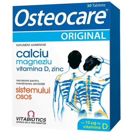 Vitabiotics, Osteocare Original, Vitamin D, Magneziu, Zinc & Calciu, Maintaining A Healthy Skeletal System, Vitamins, 30 capsules