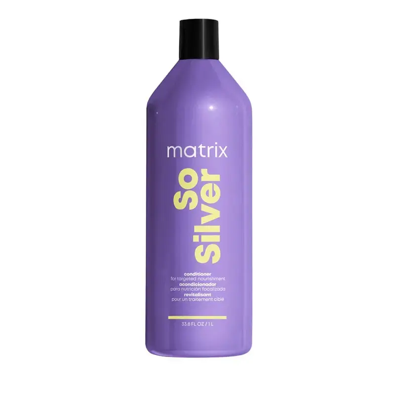 Matrix So Silver Purple Toning Pigmented Conditioner for Blonde, Grey + Silver Hair 1000Ml in Clear
