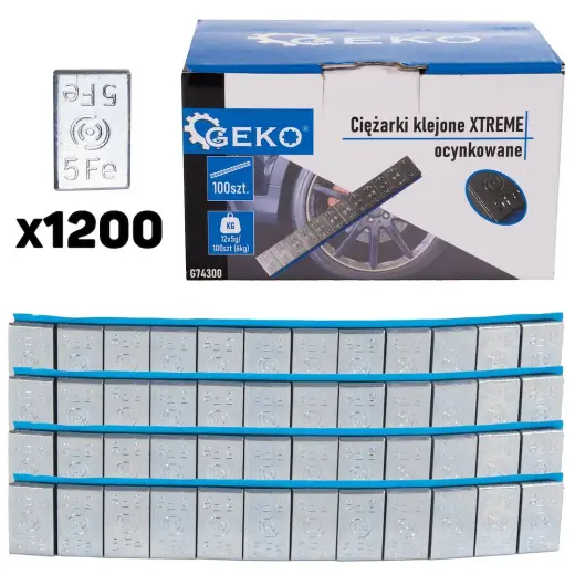 Pašlīmējošie balansēšanas atsvari XTREME 100x12x5g cinkoti (6kg)