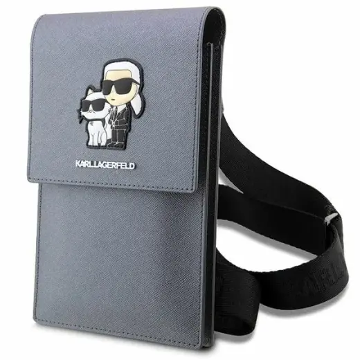 Karl Lagerfeld Torebka KLWBSAKCPMG srebrny|silver Saffiano Karl & Choupette