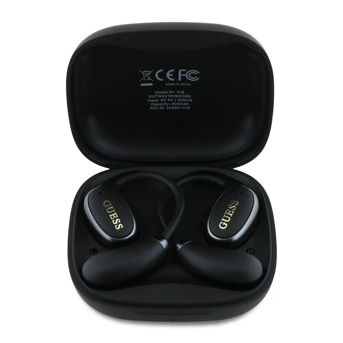 Guess Satin Classic Logo OWS Wireless Earphones Black