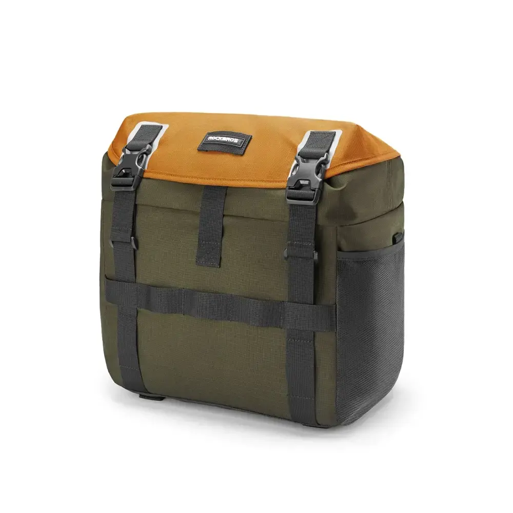 Rockbros W019 Handlebar Bike Bag 13.5-24L - Green-Orange