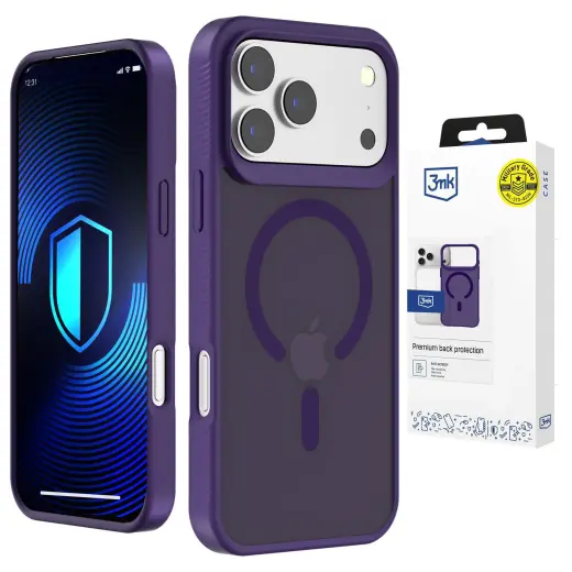 3mk Smoke MagCase чехол с поддержкой MagSafe для телефона iPhone 17 Pro Max фиолетовый