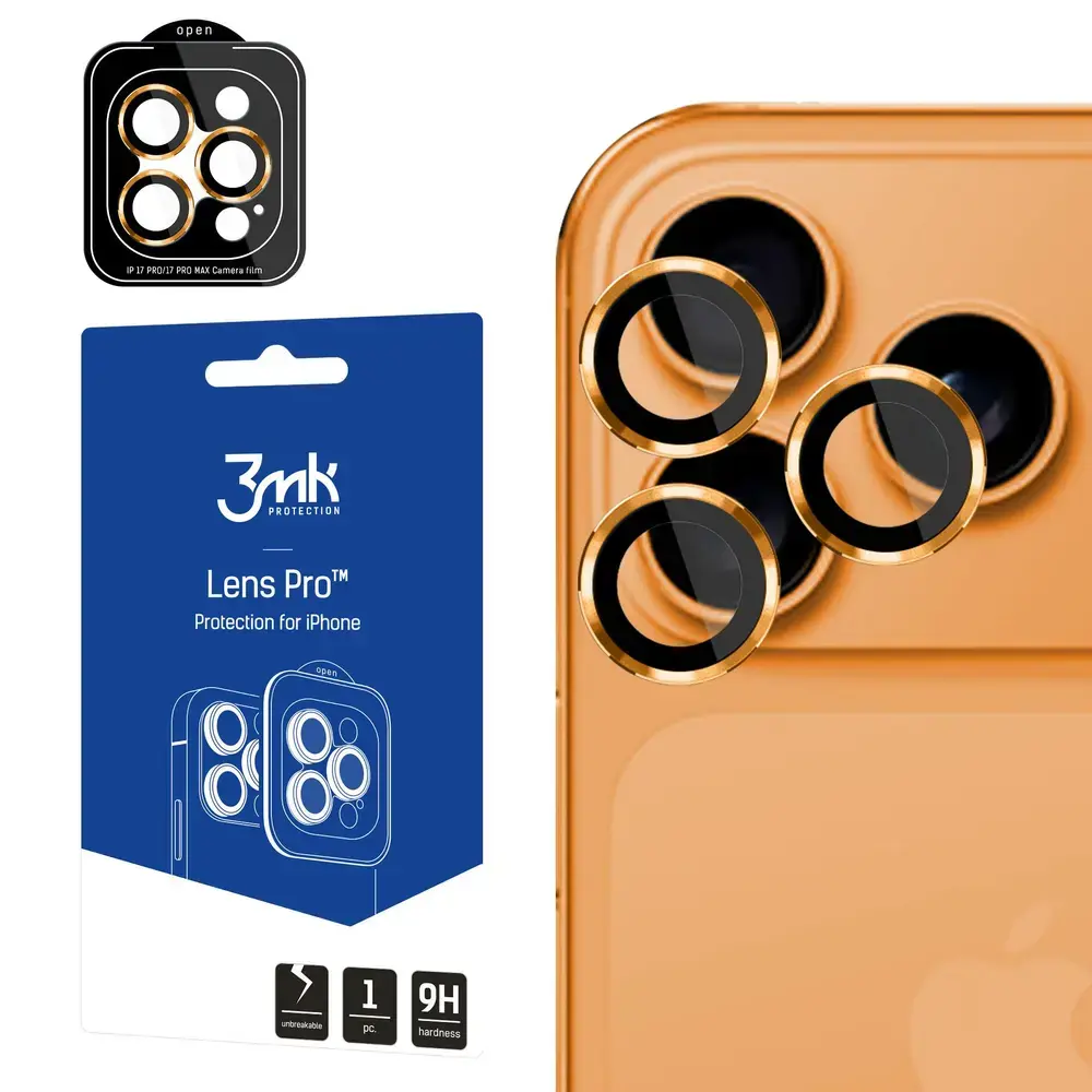 3mk Lens Protection Pro Tempered Glass for iPhone 17 Pro | 17 Pro Max - Orange