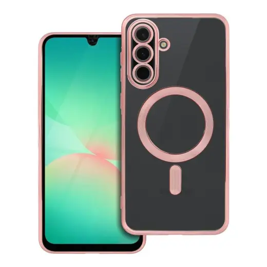Electro Mag telefono dėklas su MagSafe palaikymu Samsung Galaxy A56 (A566) rožinis