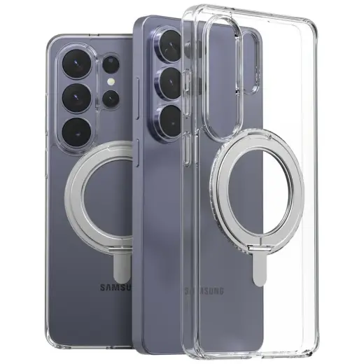 Araree Duple M Stand telefoni ümbris alusega ja MagSafe toega ja Samsung Galaxy S26 Ultra (S948) läbipaistev