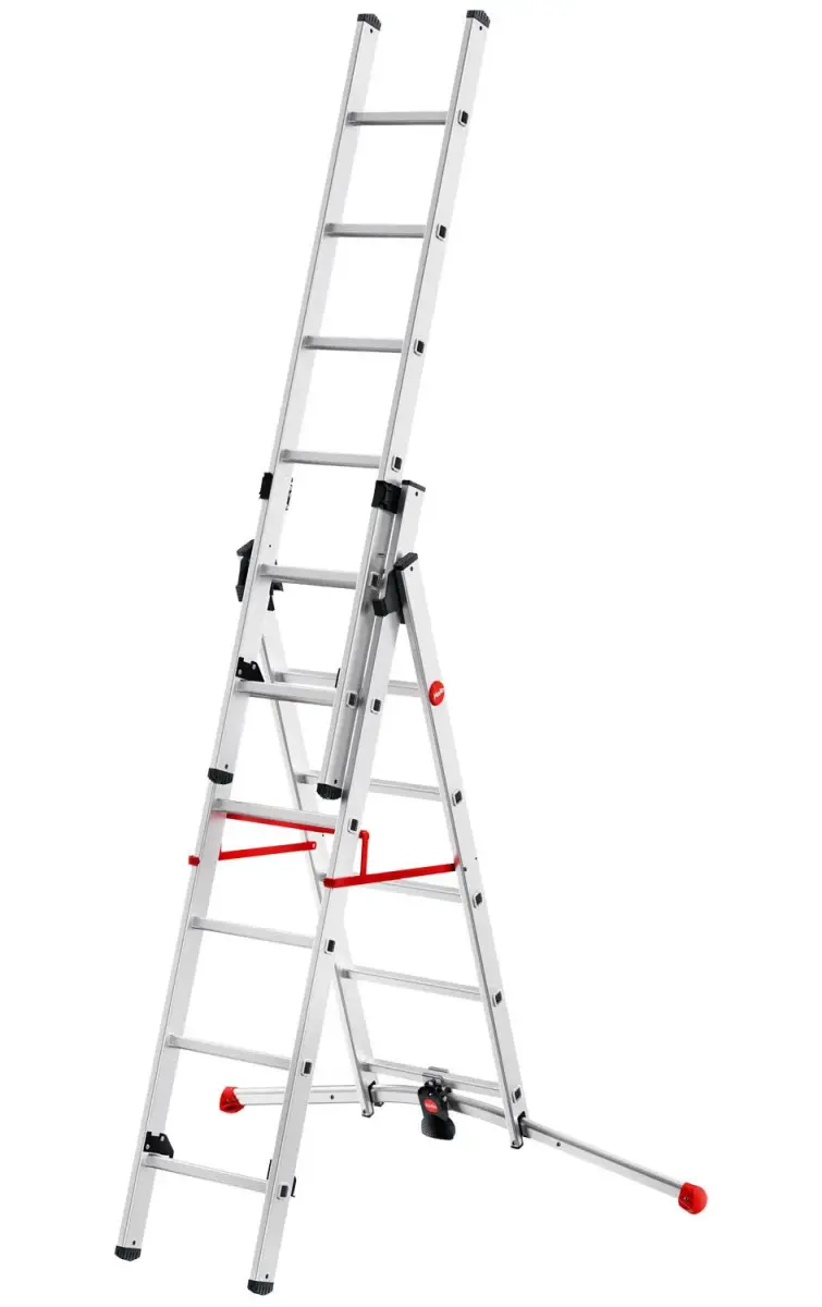 Kāpnes kombinējamās S100 Hailo ProfiLOT / alumīnija / 2x6+1x5 pakāpieni