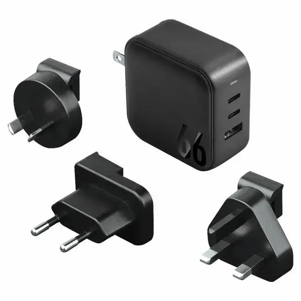 ENERGEA Travelite tīkla lādētājs | 66W | GaN, PD, PPS, QC3.0 | USB-A, USB-C | melns