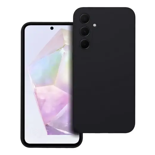 Silicone 2mm telefono dėklas Samsung Galaxy A35 5G (A356) juodas