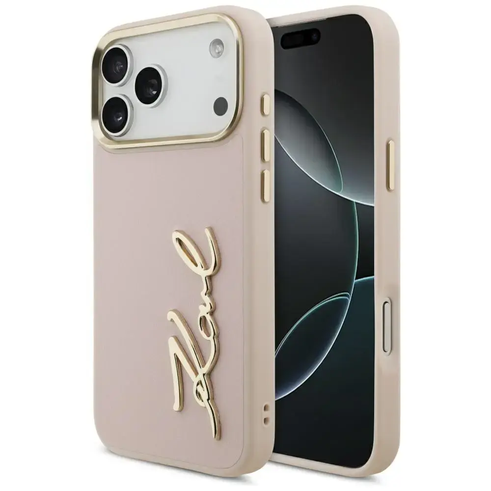 Karl Lagerfeld Karl Script Logo maciņš telefonam iPhone 17 Pro Max rozā