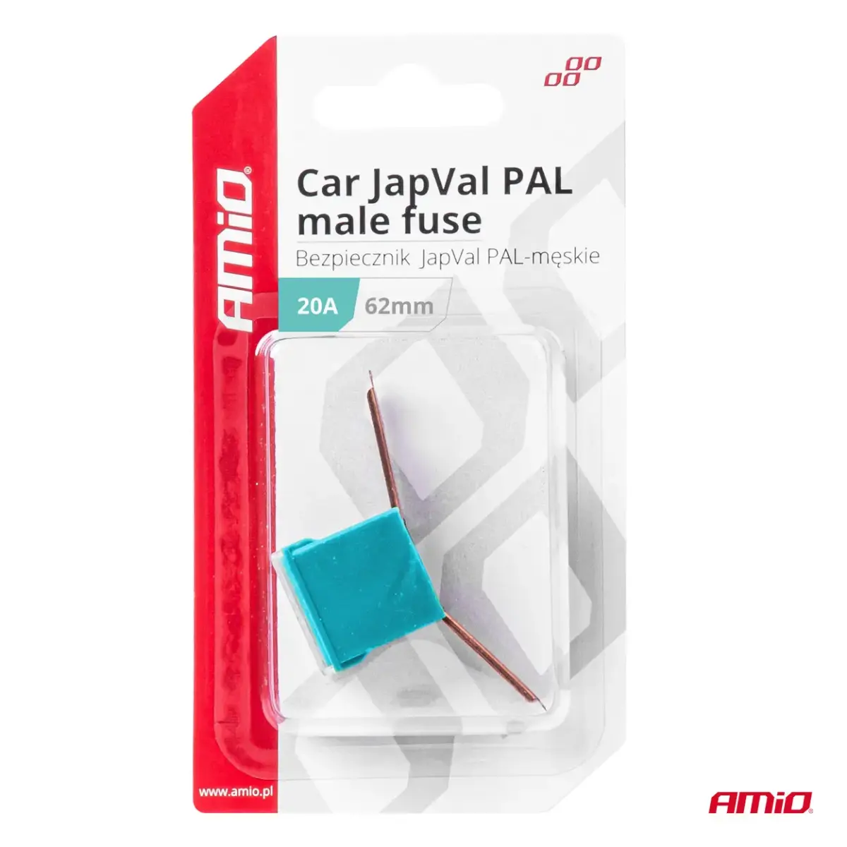Car JapVal PAL male fuses 62mm 20A AMIO-03426