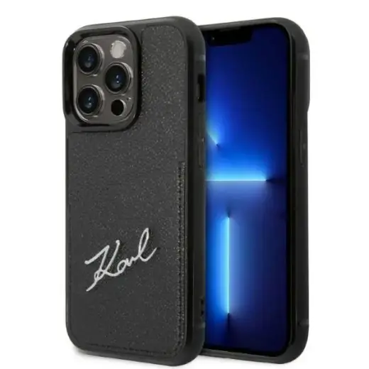 Karl Lagerfeld KLHCP14LCSSK iPhone 14 Pro 6,1" hardcase czarny|black Signature Logo Cardslot
