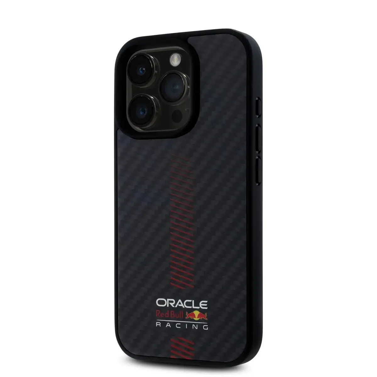 Red Bull Carbon Powerbar phone case for iPhone 15 Pro black with MagSafe support