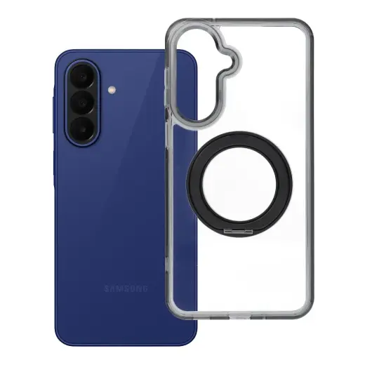 Frame Circle Stand maciņš ar statīvu un MagSafe atbalstu telefonam Samsung Galaxy A27 5G (A276) melns