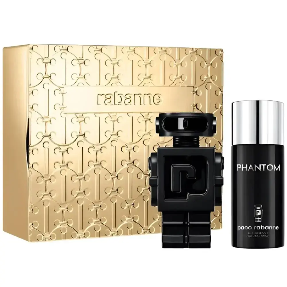 Set Paco Rabanne: Phantom In Red, Eau De Parfum, For Men, 100 ml + Phantom In Red, Deodorant Spray, For Men, 150 ml