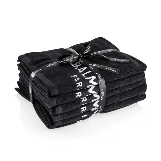 Set, Balmain, Black Bleach Proof Salon, Salon Textile Towel, 6 pcs
