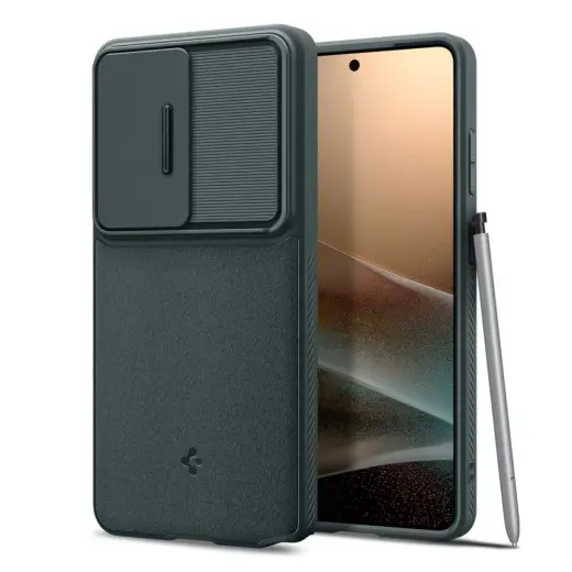 Spigen Optik Armor phone case for Samsung Galaxy S26 Ultra (S948) green