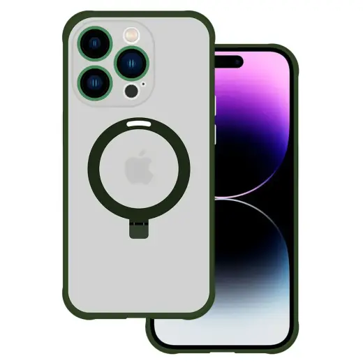Tel Protect Magical telefoni ümbris alusega ja MagSafe toega iPhone 15 Pro roheline