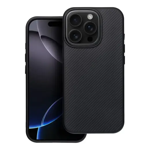 Carbon Elite Mag telefoni ümbris MagSafe toega iPhone 16 Pro must
