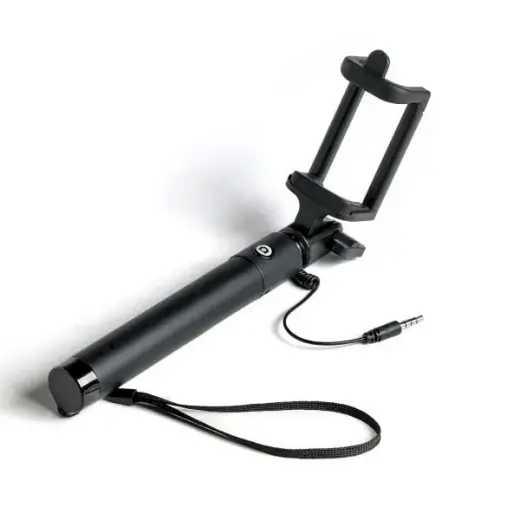 Celly mini selfie stick with remote button and 3.5 mm cable black