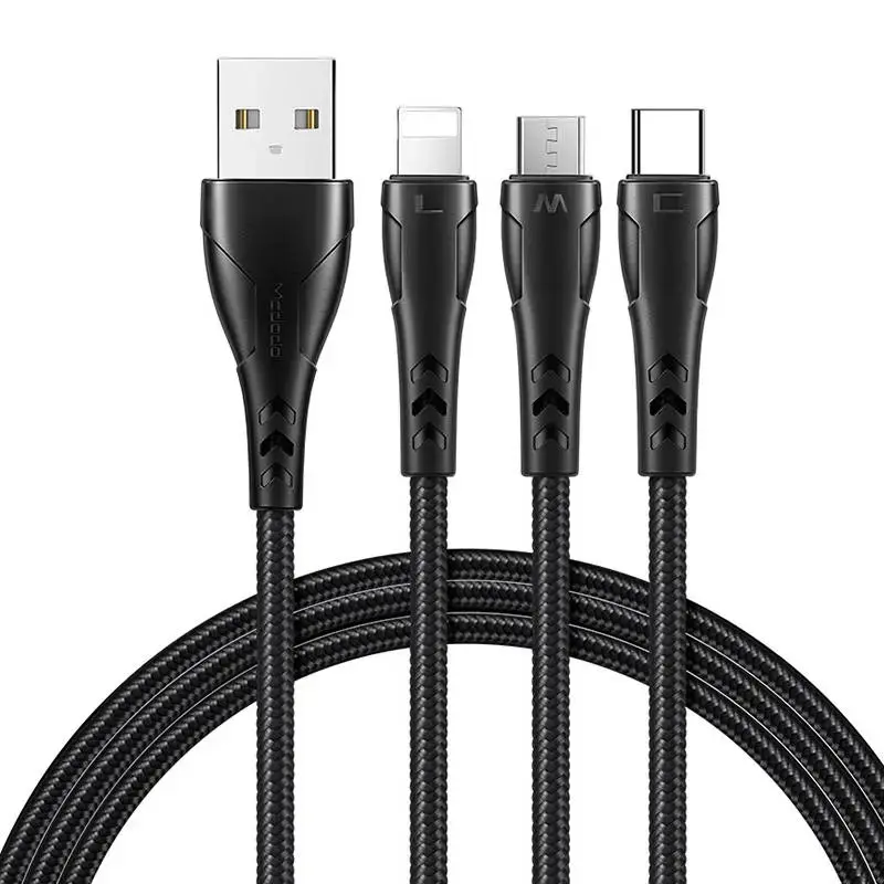 Mcdodo CA-6960 3-in-1 data transfer and charging cable | USB-A to USB-C, Lightning, Micro USB | 15W | 1.2m | black