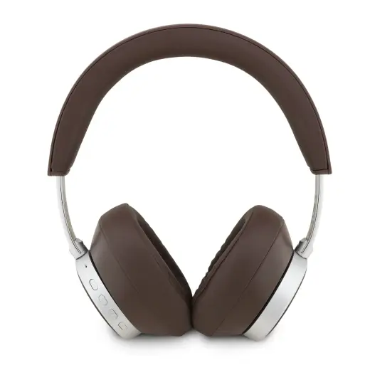 Guess PU Saffiano Triangle Logo ENC Wireless Headphone Brown