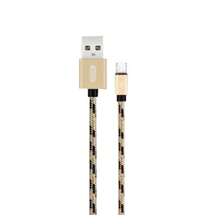 XO Design universāls micro USB datu vads 2.4A 1m zeltains