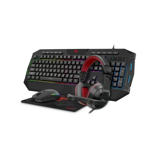 Gaming set 4in1 Havit GAMENOTE KB501CM headphones + keyboard + mouse + mouse pad 
