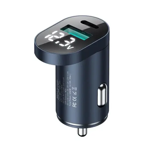 Joyroom C-A17 fast car charger USB | USB Type C 42,5W Quick Charge, Power Delivery, AFC, SCP blue