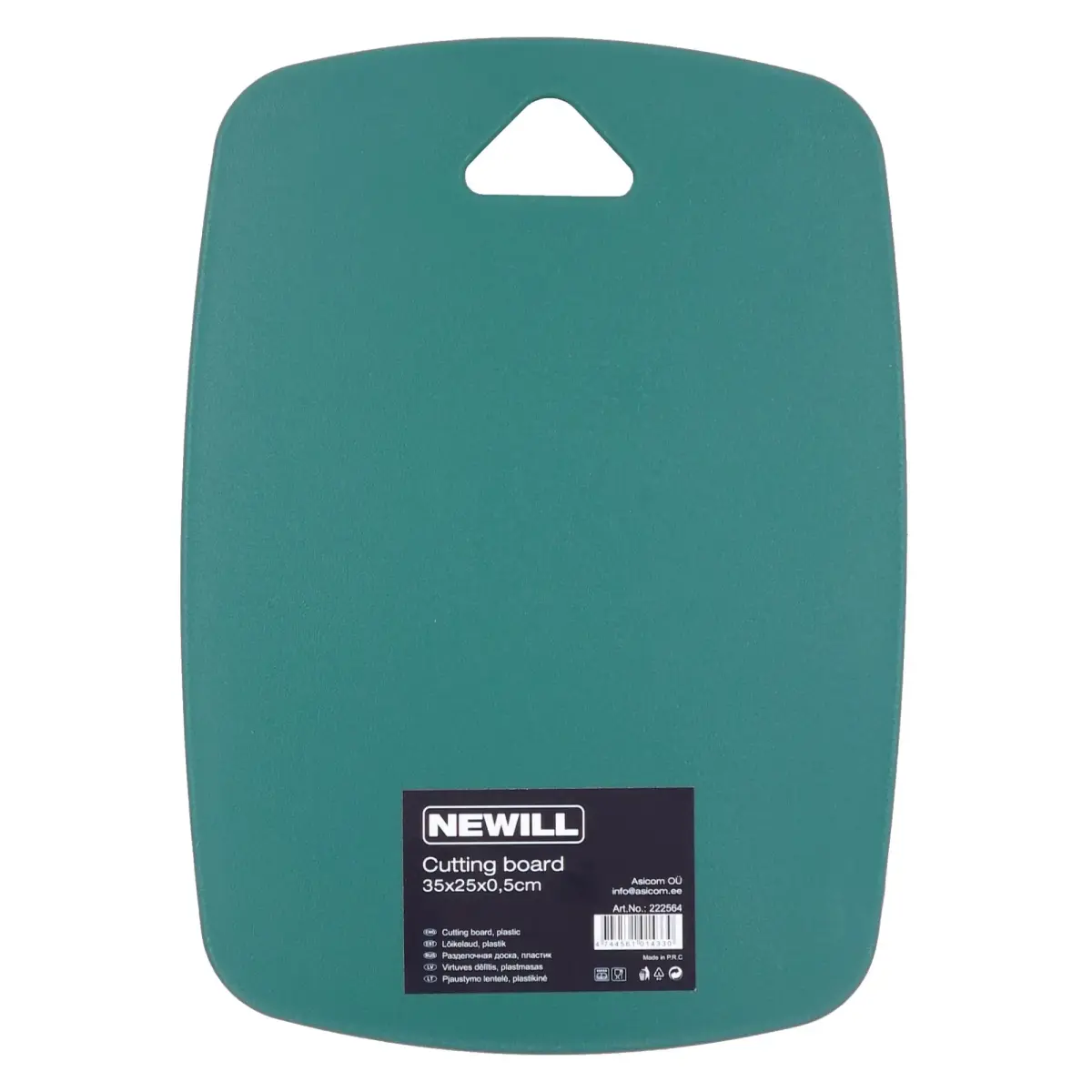 Cutting board plastic 35 x 25 x 0.5 cm green