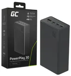 GreenCell PowerPlay 30 ārējais akumulators (powerbank) | 30 000 mAh | melns