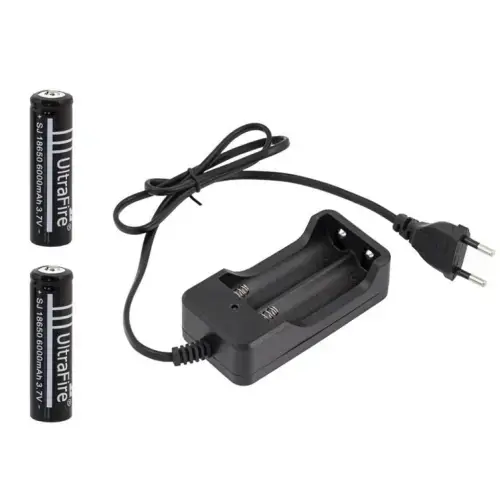 LC5 lādētāju komplekts ar 2 akumulatoriem 18650 6000mAh.