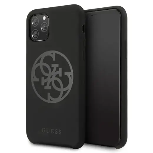 Guess GUHCN58LS4GBK iPhone 11 Pro black|czarny hard case Silicone 4G Tone On Tone