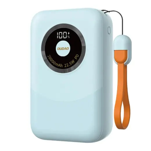 Dudao K21 Mini ārējais akumulators (powerbank) | 10000 mAh | 22.5W | USB-A, USB-C | zils