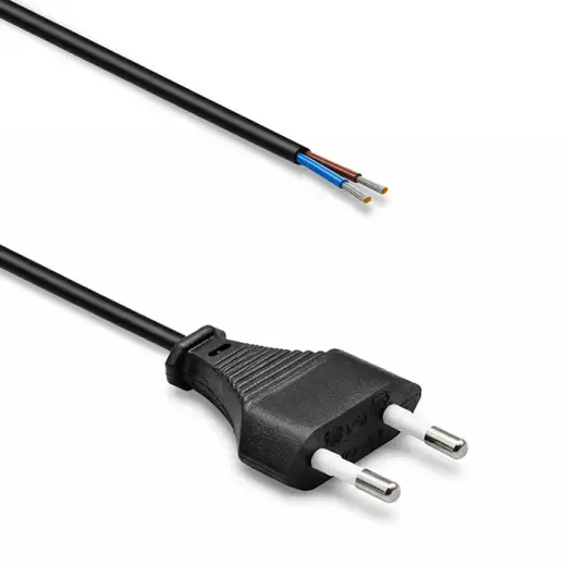 Qoltec Power cable with CEE 7/16 (C) plug | 2x0.50 mm²  | copper Cu | stripped and soldered | 1.8m